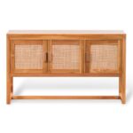 Karighari Mangowood Cabinet with Rattan Accents