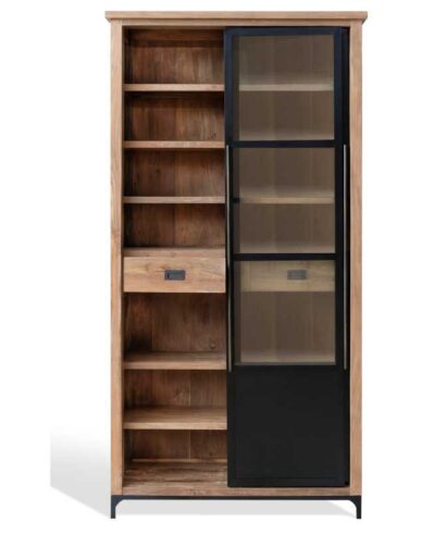 Karighari Teakwood and Metal Sliding Door Cabinet