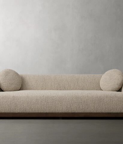 Modern Low-Profile Bouclé Sofa