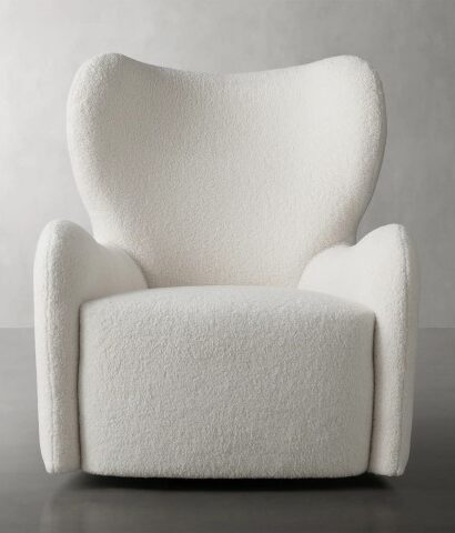 Modern Wingback Bouclé Accent Chair
