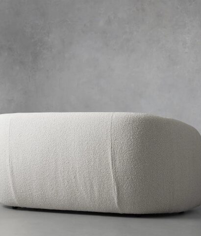 Modern boucle upholstered loveseat