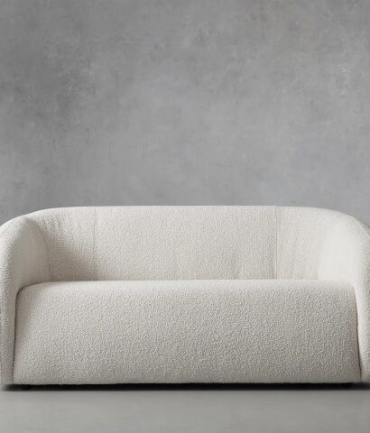 Modern boucle upholstered loveseat